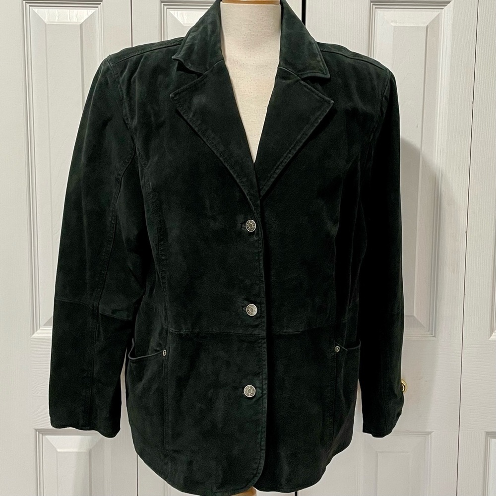 Vintage B.U.M. Equipment Plus Elegant Black Suede Women's Blazer